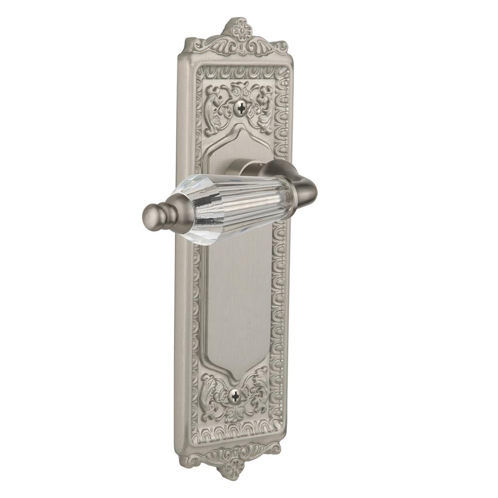 Nostalgic Warehouse EADPRL Full Passage Set Without Keyhole Egg & Dart Plate with Parlour Lever in Satin Nickel